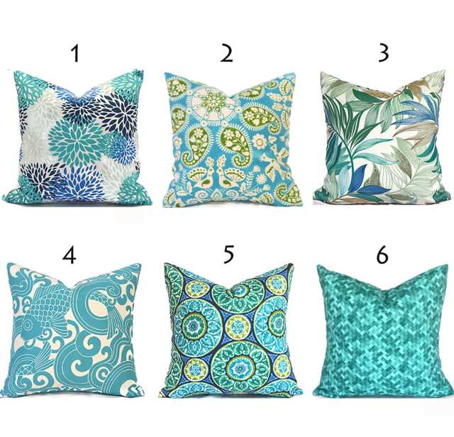 Outdoor Pillow Cover With Zippers, Easy To Use & Washable, Pick Your Favorite Blues - image 1