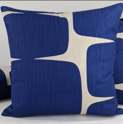 Cushion Cover Scion Lohko Pillow/Cover Case Jasmine Indigo Blue. Cotton Retro Scandinavian Style Pillow Throw - thumbnail 1