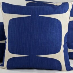 Cushion Cover Scion Lohko Pillow/Cover Case Jasmine Indigo Blue. Cotton Retro Scandinavian Style Pillow Throw - thumbnail 2