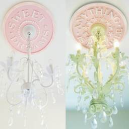 Handmade Ceiling Medallions By Marie Ricci, Girls Room Decor, Medallions, Chandelier Light Ring For Or Boys Decor - thumbnail 2