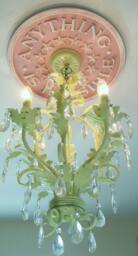 Handmade Ceiling Medallions By Marie Ricci, Girls Room Decor, Medallions, Chandelier Light Ring For Or Boys Decor
