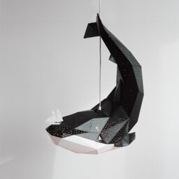 Whale Light, Lamp, Nursery Lamp, Origami Geometric Lampshade, Design Hanging Pendant Lighting - thumbnail 3
