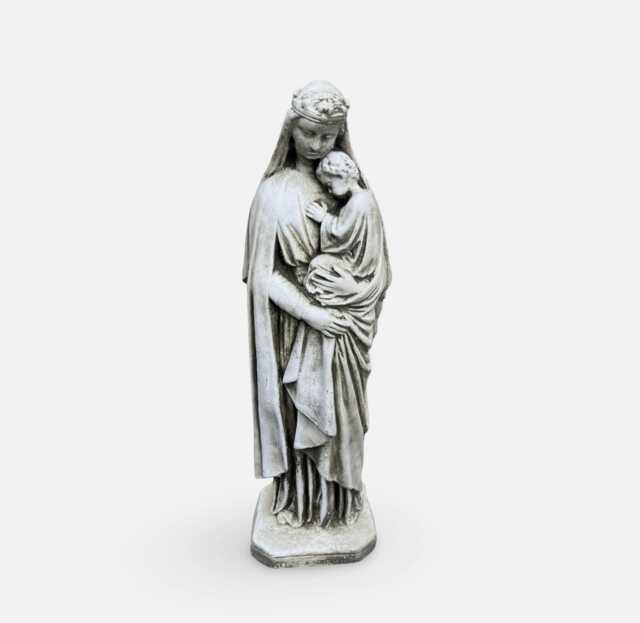 Madonna & Child Statue Mary Mother Figure Religious Heavy Stone Our Lady Small - image 1