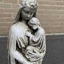Madonna & Child Statue Mary Mother Figure Religious Heavy Stone Our Lady Small - thumbnail 2