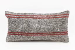 Handmade Turkish Kilim Lumbar Pillow Cover Bohemian Home Decor - 12x24 - thumbnail 1