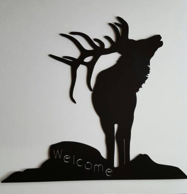Metal Wall Art. Elk Art Sign. Welcome Decor. Wildlife Home - image 1
