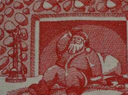 Santa Quilted Wall Hanging, Table Topper, Toile Embroidery, Christmas Quilt, Holiday Tablecloth, Quilt - thumbnail 2