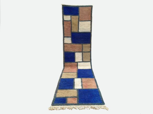 Handmade Berber Wool Runner Rug Fatima Moroccan Boujaad - image 1