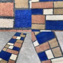 Handmade Berber Wool Runner Rug Fatima Moroccan Boujaad - thumbnail 4