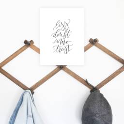 Less Doubt More Trust Print, Digital Download, Simple Home Decor, Minimalist Calligraphy Printable, Wall Decor - thumbnail 1