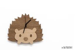 Little Hedgehog Wooden Wall Clock, Kids Nursery Room, Teens Baby Room - Clock - thumbnail 1