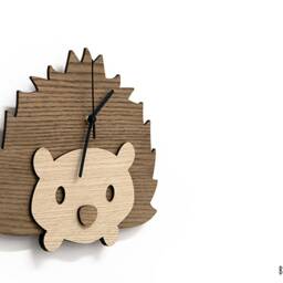 Little Hedgehog Wooden Wall Clock, Kids Nursery Room, Teens Baby Room - Clock - thumbnail 2