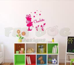 Girls Name Wall Decal, Fairy Sign, Room Decor, Door Decal - thumbnail 1