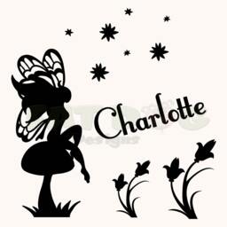 Girls Name Wall Decal, Fairy Sign, Room Decor, Door Decal - thumbnail 3