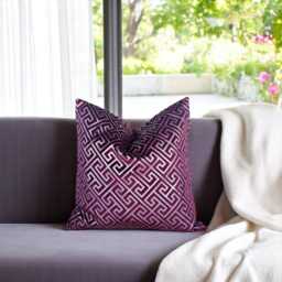 Luxurious Red Velvet Satin Pillow Cover - Classical Pattern Scandinavian Baby Face Soft Fabric - thumbnail 3