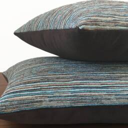 Turquoise Brown Mediterranean Stripe Decorative Throw Pillow Cover 12x22 - thumbnail 4