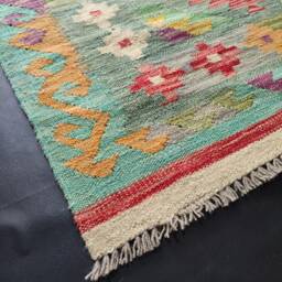 Kilim Rug Multicolour, Handmade Artisan Afghan Turkish Aztec Geometric Wool 147x105 cm - thumbnail 2