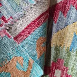 Kilim Rug Multicolour, Handmade Artisan Afghan Turkish Aztec Geometric Wool 147x105 cm - thumbnail 3