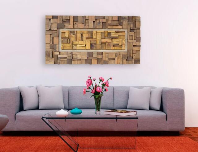 Wooden Artwork For Living Room - Quiet Luxury Wall Art - image 1