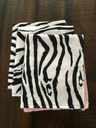 Zebra Pink Minky Security Blanket Handmade Baby Comfort Item - thumbnail 1