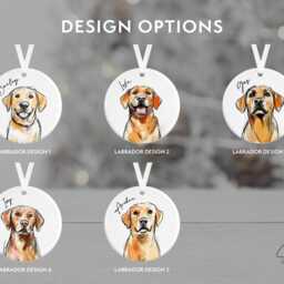 Personalised Dog Christmas Bauble - Labrador Gift Ceramic Pet Ornament Secret Santa Lover - thumbnail 4