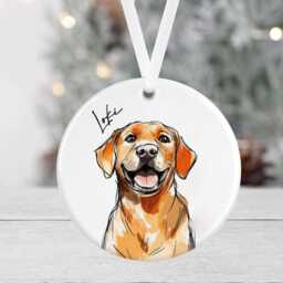 Personalised Dog Christmas Bauble - Labrador Gift Ceramic Pet Ornament Secret Santa Lover - thumbnail 3