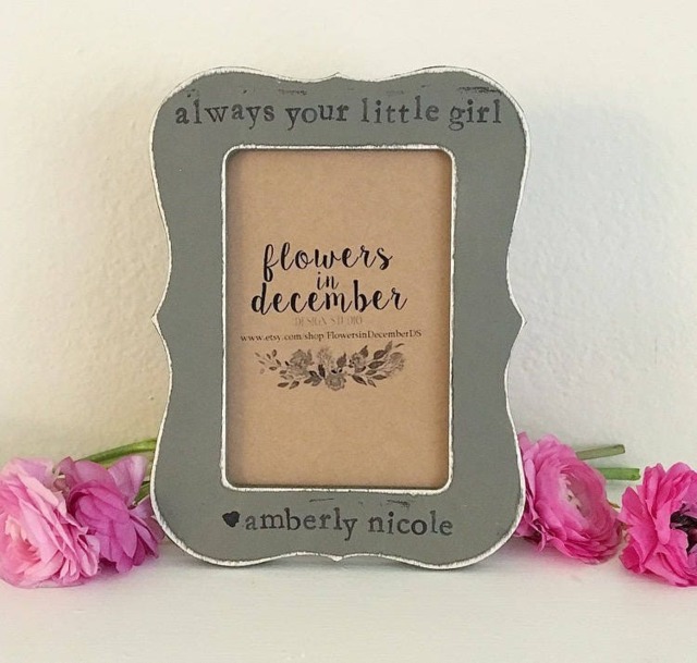 Personalized Father's Day Picture Frame Always Your Little Girl, Hand Painted - image 1