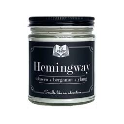 Hemingway Soy Candle - Tobacco + Bergamot Ylang Book Lover Literary Gifts For Writers & Authors - thumbnail 2