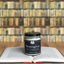 Hemingway Soy Candle - Tobacco + Bergamot Ylang Book Lover Literary Gifts For Writers & Authors - thumbnail 4