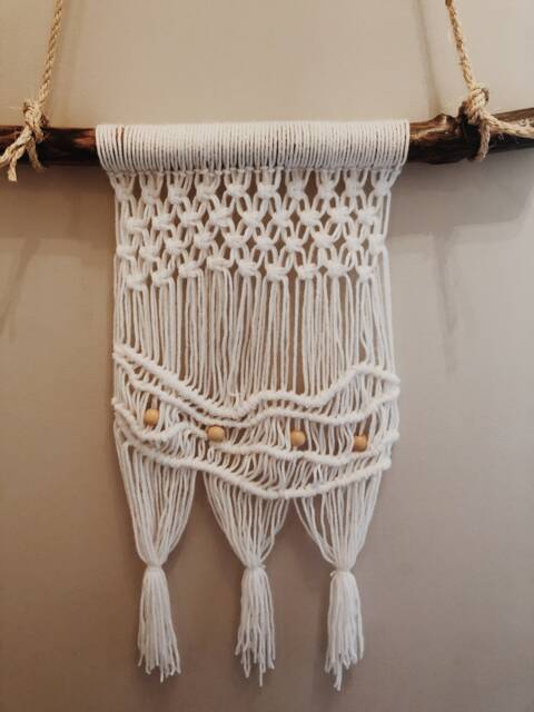 White Macrame Wall Hanging - image 1