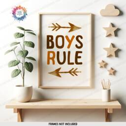 Baby Boys Print Set - 3 Posters - Little Man Cave Room Decor Bedroom Prints Playroom Poster Gift Orange Boyhood Wall Art - thumbnail 3