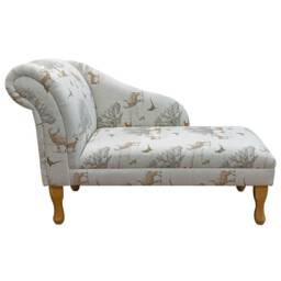 Handmade Chaise Longue Autumn Wildlife Cotton Fabric - thumbnail 2