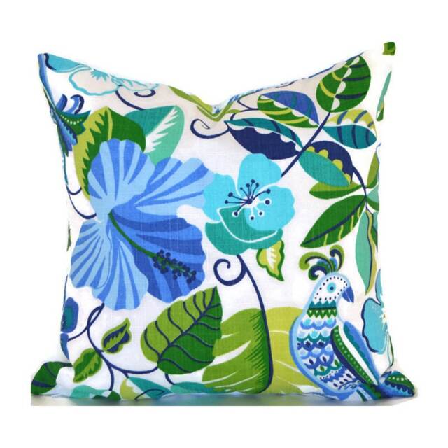 Outdoor Pillow Cover With Zippers, Easy To Use & Washable, Lensing Lagoon Blue - image 1