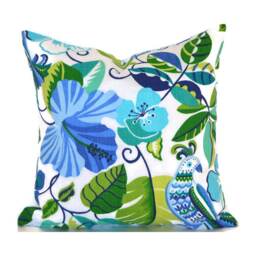 Outdoor Pillow Cover With Zippers, Easy To Use & Washable, Lensing Lagoon Blue - thumbnail 1