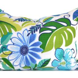 Outdoor Pillow Cover With Zippers, Easy To Use & Washable, Lensing Lagoon Blue - thumbnail 3