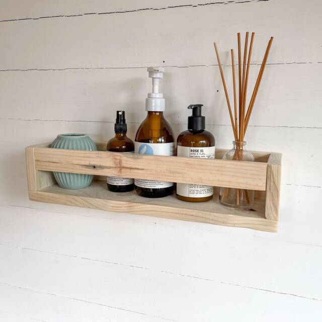 Rustic Reclaimed Wood Bathroom Vanity/Display Shelf Made From Materials With A Natural Finish, Sustainably Handmade - image 1