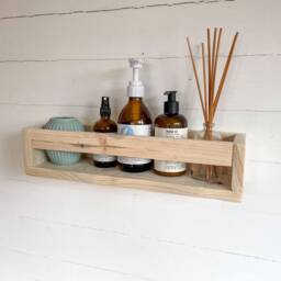 Rustic Reclaimed Wood Bathroom Vanity/Display Shelf Made From Materials With A Natural Finish, Sustainably Handmade - thumbnail 1