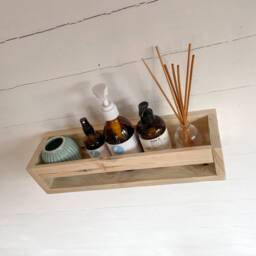 Rustic Reclaimed Wood Bathroom Vanity/Display Shelf Made From Materials With A Natural Finish, Sustainably Handmade - thumbnail 3