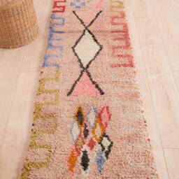 Moroccan Runner Rug 2x9 Ft, Vintage Berber Runner, Handwoven Wool Rug, Tribal Bohemian Hallway 72x283 cm - thumbnail 2