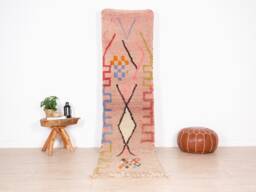 Moroccan Runner Rug 2x9 Ft, Vintage Berber Runner, Handwoven Wool Rug, Tribal Bohemian Hallway 72x283 cm - thumbnail 1