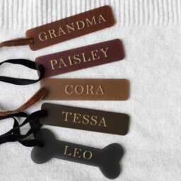 Custom Stocking Name Tag - Christmas Tag, Modern , Vintage - thumbnail 1