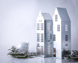 Tin House Candle Holders Amsterdam & Stockholm Lanterns, Set Of 2 - thumbnail 1