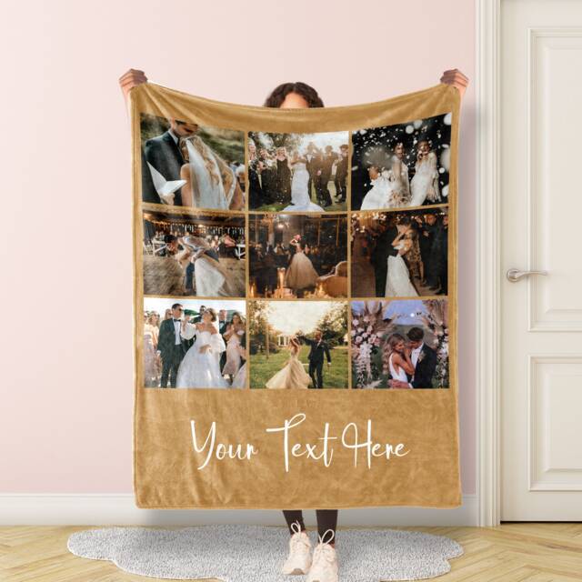 Personalized Photo Blanket Collage, Picture With Text, Family Blanket, Memorial Best Friend Gift, Anniversary Gift - image 1