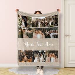 Personalized Photo Blanket Collage, Picture With Text, Family Blanket, Memorial Best Friend Gift, Anniversary Gift - thumbnail 2