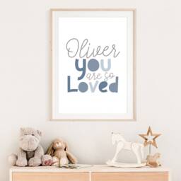 You Are Loved Print, Boys Nursery Personalised Name Wall Art, Bedroom Decor, Quotes - thumbnail 3