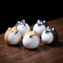 Shiba Inu Tea Pet Figurine Handmade Zisha Cute Dog Chinese Ceremony Table Decor Gift Collectible Art Statue Lover - thumbnail 2
