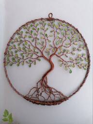 Tree Of Life Decoration. Copper Aluminium Wire. Handmade. Original Gift. Nature. Gift For Her. Celtic. Boho - thumbnail 1