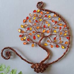 Tree Of Life Decoration. Copper Aluminium Wire. Handmade. Original Gift. Nature. Gift For Her. Celtic. Boho - thumbnail 2