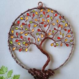 Tree Of Life Decoration. Copper Aluminium Wire. Handmade. Original Gift. Nature. Gift For Her. Celtic. Boho - thumbnail 3