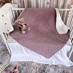 stonewashed Linen Baby Quilt Natural Flax Bedding, Newborn Play Mat - thumbnail 2